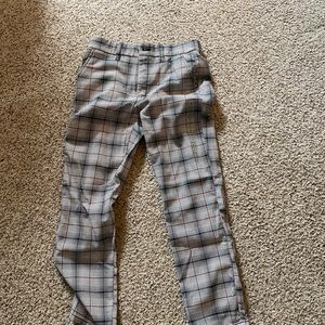 plaid high rise pants